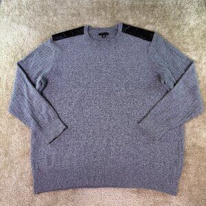 Twenty Eight Degrees Sweater w/Faux Leather Detail Heather Gray Size 2XLT E638